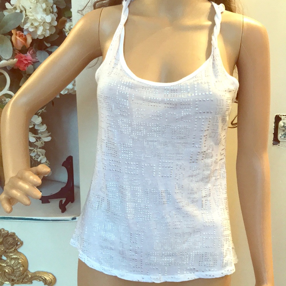 Guess open back sheer top